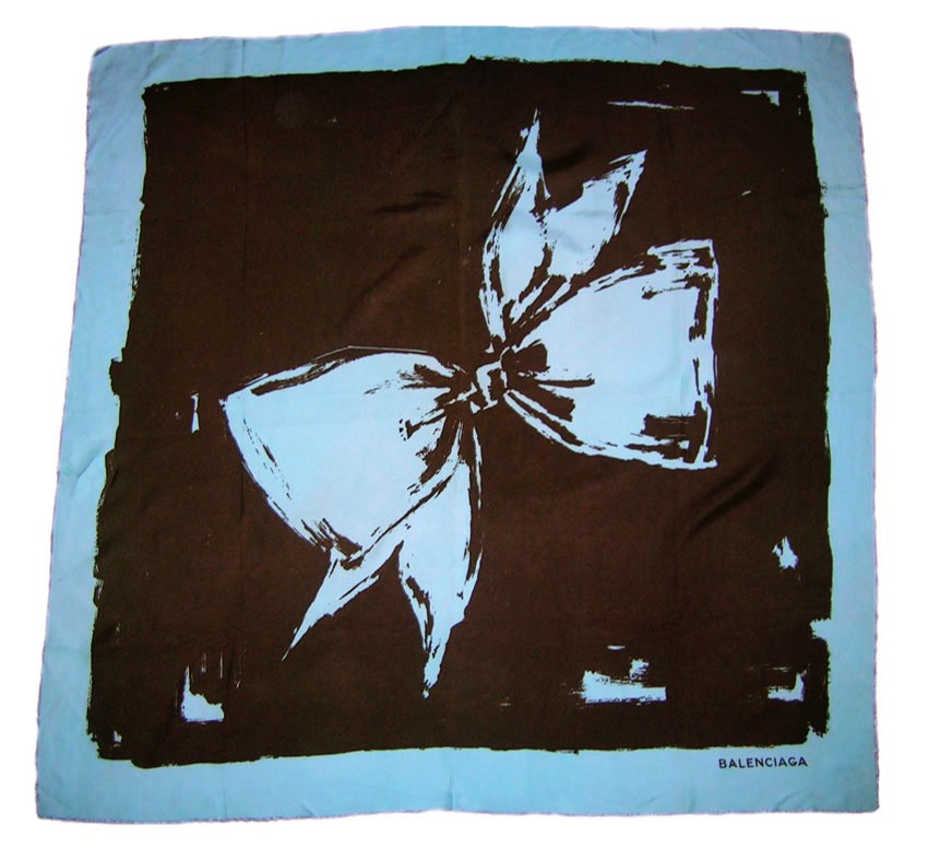 Original silk scarf by Cristóbal Balenciaga, 1960s.